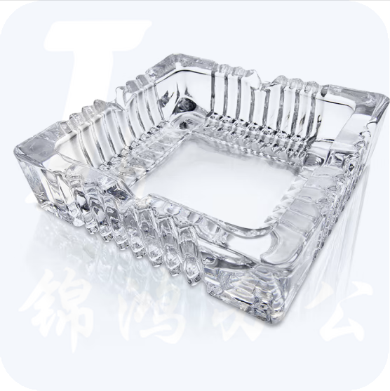 得力（deli）9578 烟灰缸 透明玻璃缸 （12*12cm）