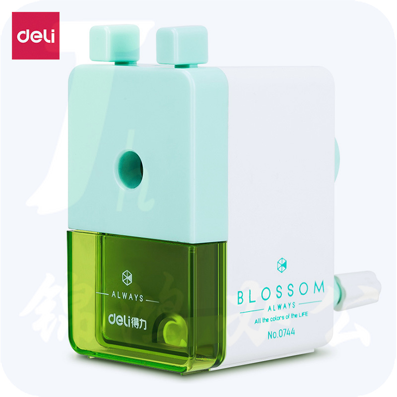 得力（deli） 铅笔刀削笔器卡通转笔刀小学生手摇卷笔刀刨笔机儿童文具 绿色 0744