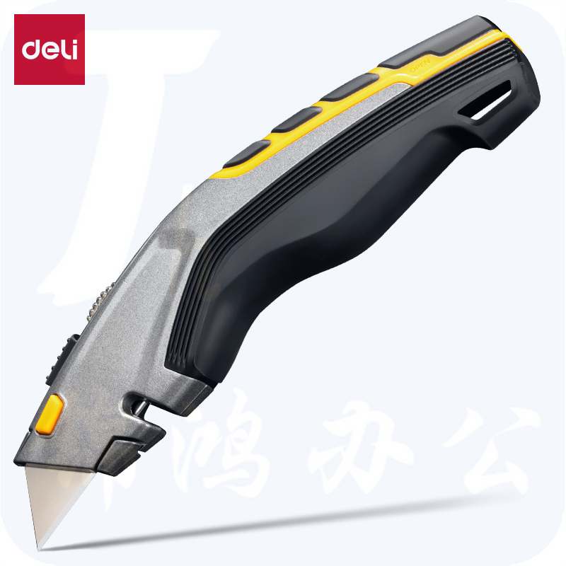 得力(deli)重型折叠美工刀 锌合金工业工具刀 重型全钢加厚【合金升级】灰TD601
