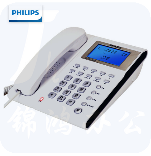 飞利浦 CORD222 (白色) 电话机座机  双插孔 来电显示 免打扰