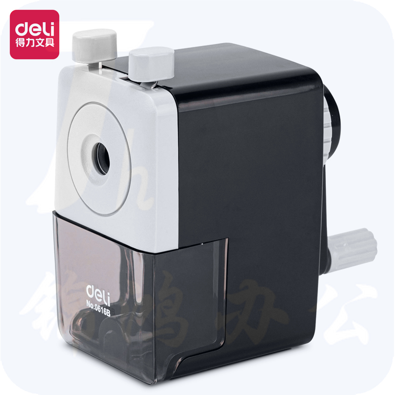 得力 手摇削笔机铅笔削笔器转笔刀笔刨转笔刀 0616B黑色