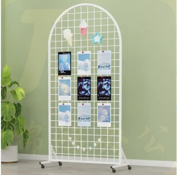 货架网格展示架展会落地铁网格移动作 品展示架铁艺网片饰品挂钩网  货号：GD