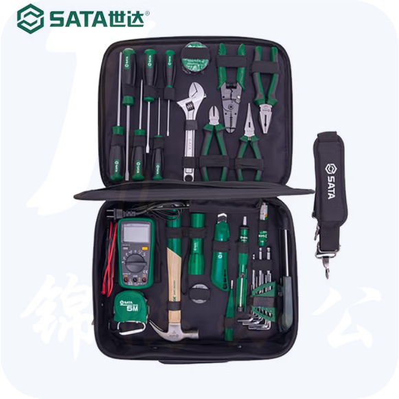 世达 03795工具组套32件电工高级检修工具套装多功能组合工具包 03795