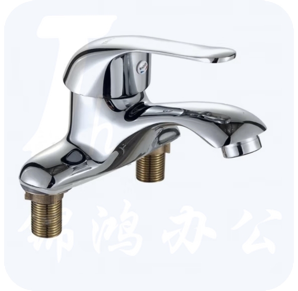 双孔面盆龙头 卫生间洗漱台冷热水龙头 铜 货号：JC