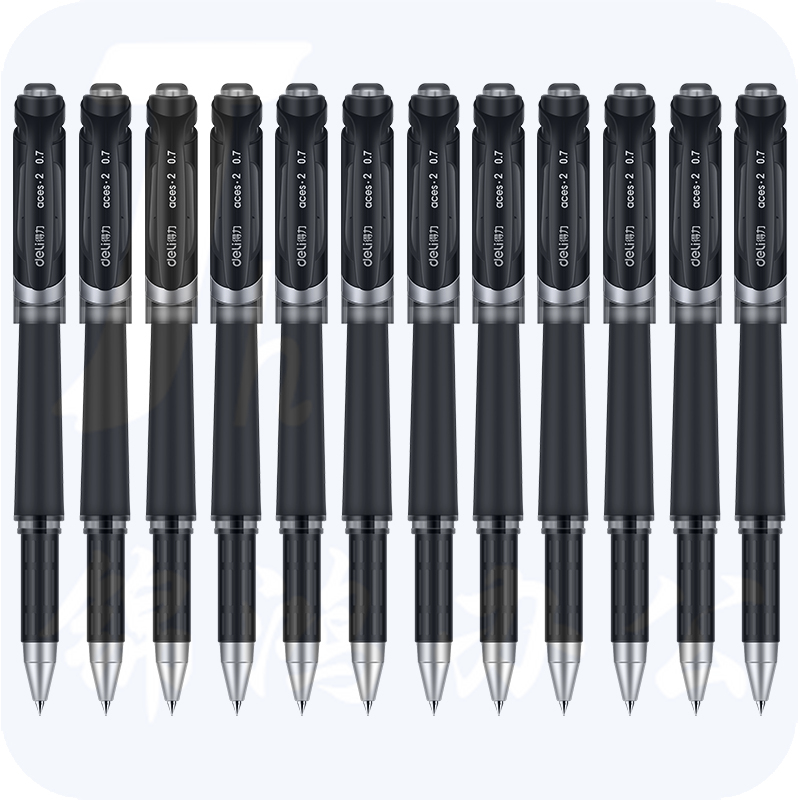 得力 S21 中性笔0.7mm签字笔子弹头(黑) 12支/盒