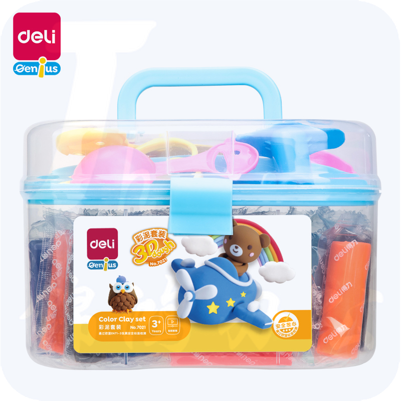 得力7021彩泥(24色)(蓝)