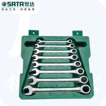 世达（SATA） 8件全抛光两用快扳组套/组合开口快速扳手套装套筒两用汽车 08008