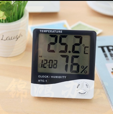 温湿度计家用室内婴儿房高精度电子温度计儿童闹钟HTC-1温湿度计