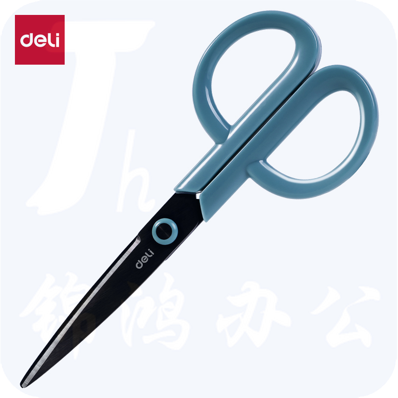 得力(deli)175mm东方文彩剪刀 办公生活家用剪子 手工剪纸刀 办公用品 蓝色DF301