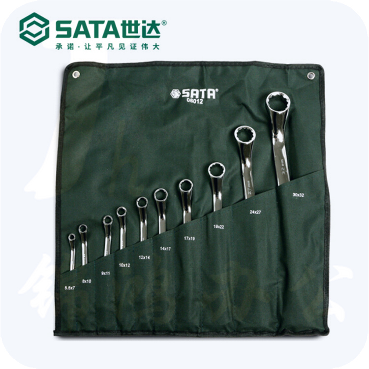 世达（SATA)   08012	10件全抛光双梅花扳手组套