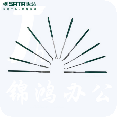 世达（SATA）10件套金刚石特种异型什锦锉3x140MM/金刚石锉削什锦三角锉刀金属钢锉03804