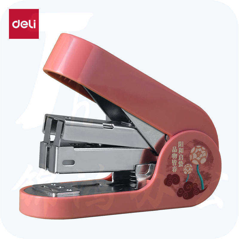 得力(deli)省力订书机/订书器 20页可订 适配12#订书钉 红色DF85