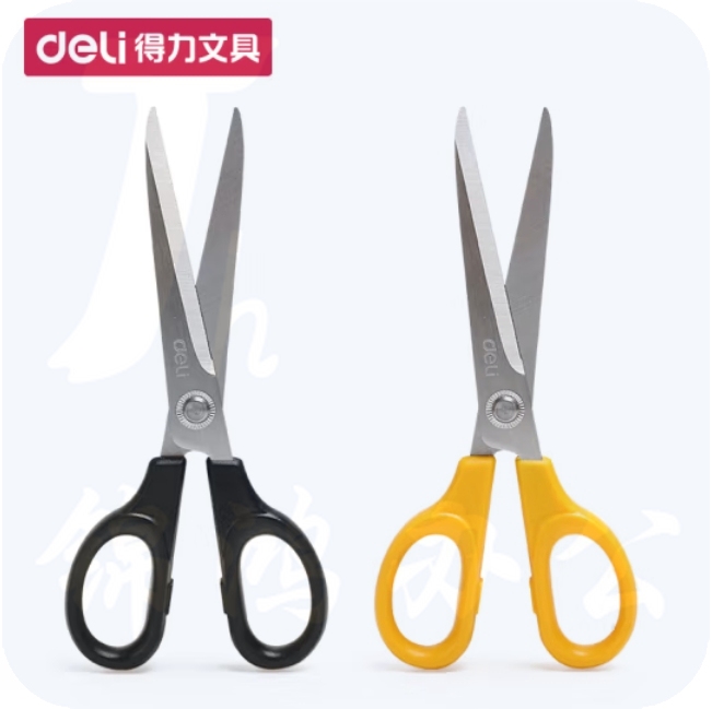  得力(deli)178mm 不锈钢剪刀办公剪刀手工剪钢铁小卫士 6013