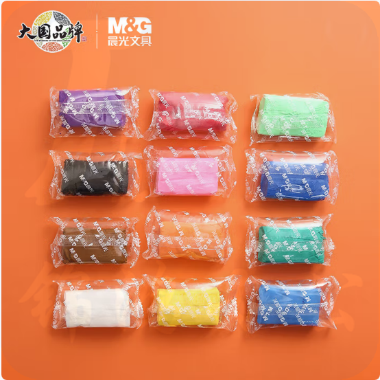 晨光(M&G)儿童手工益智袋装粘土12色超轻粘土彩泥4D橡皮泥DIY玩具AKE03986