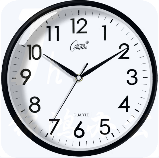 康巴丝  挂钟  简约静音客厅石英钟表挂墙时钟 c2866 黑色 直径约30.5cm