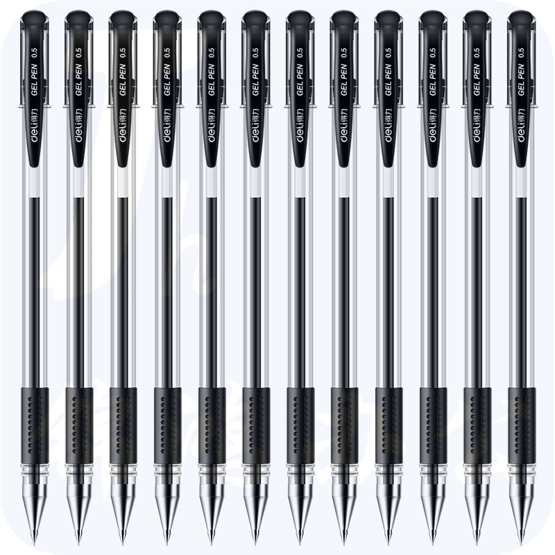 得力 6600ES中性笔0.5mm子弹头(黑)(支)