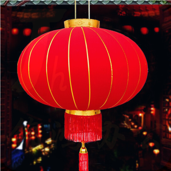 春节灯笼 新年装饰 春节装饰 绒布大红灯笼  1.5米